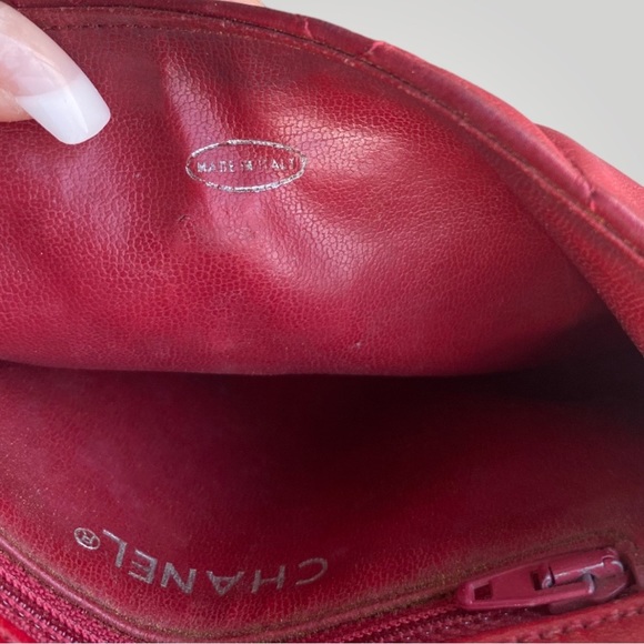 Chanel Red Belt Bag with Vintage Chain Bow Belt - Picture 11 of 17